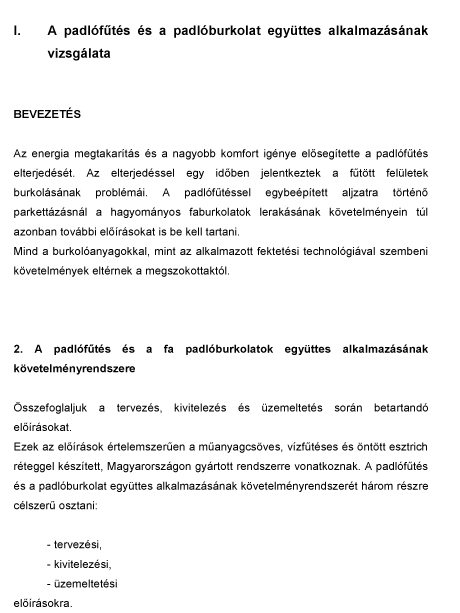 Padlófűtéshez útmutató